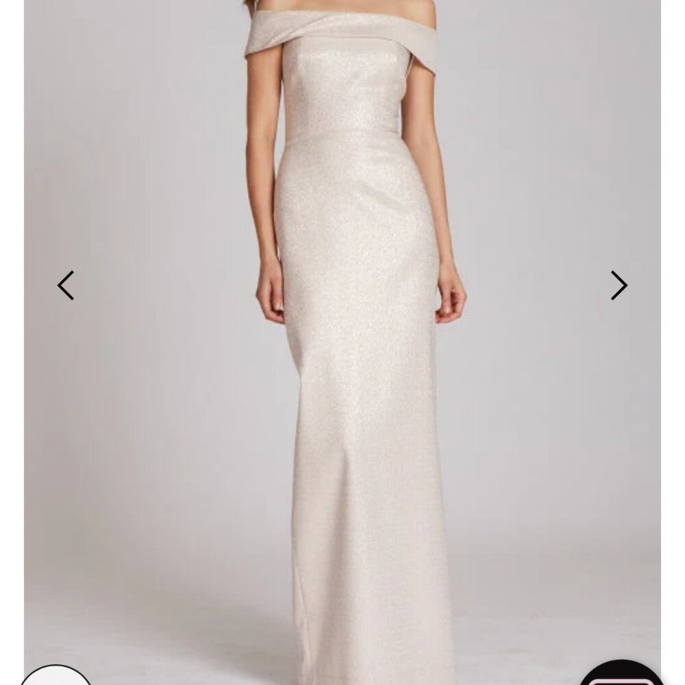 Rickie Freeman for Teri Jon long rose gold dress